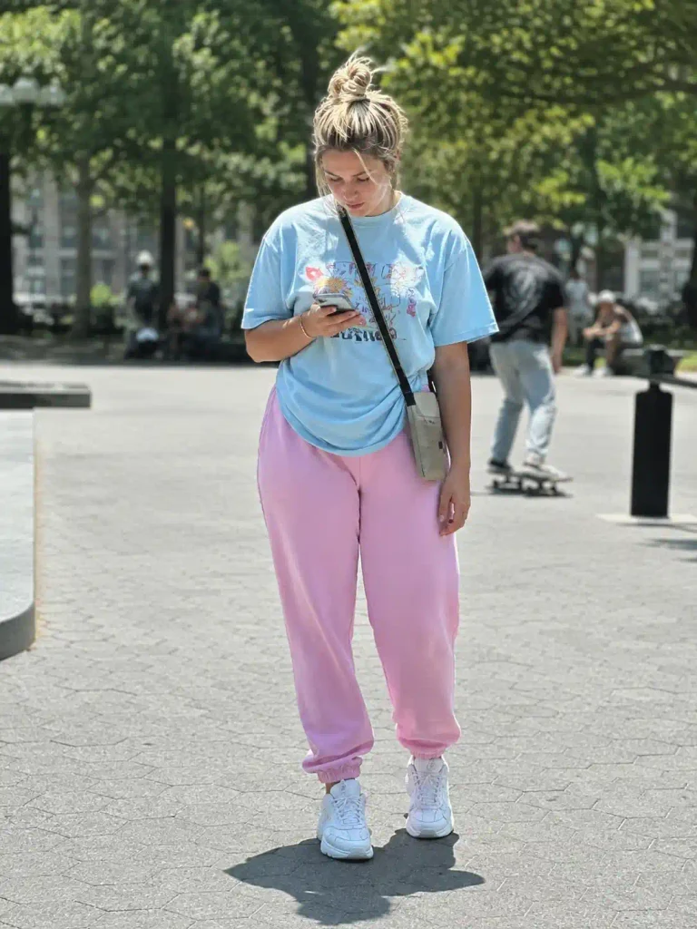 Pink joggers with