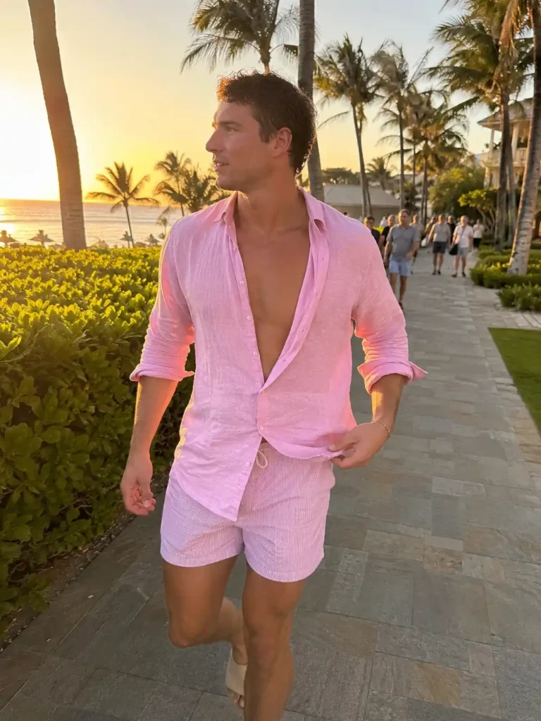 Pink linen shirt