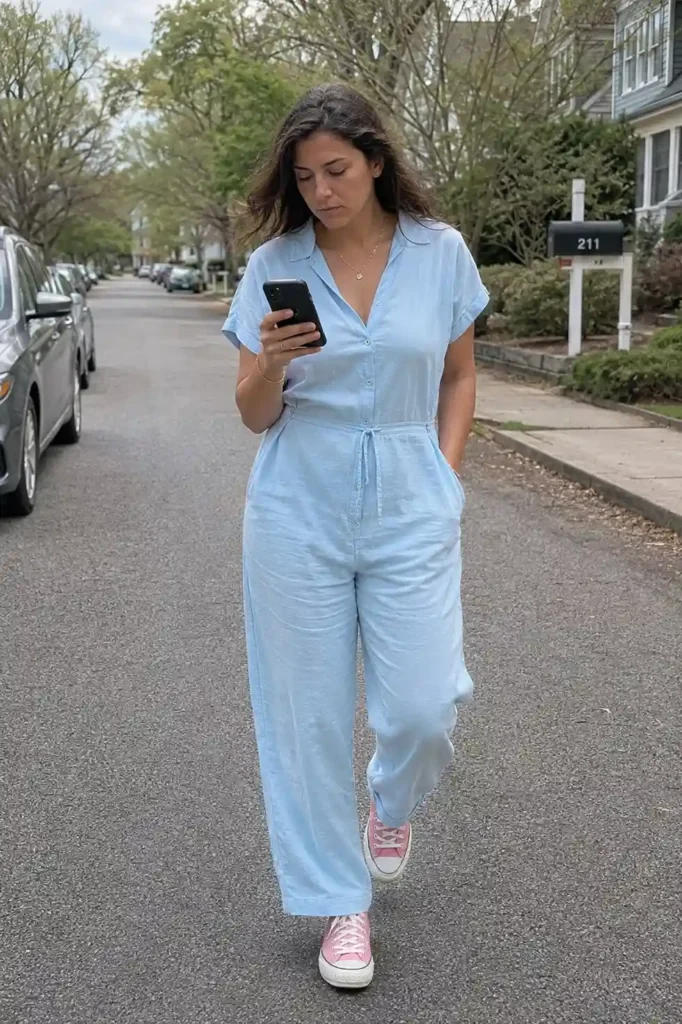 Pink sneakers with a baby