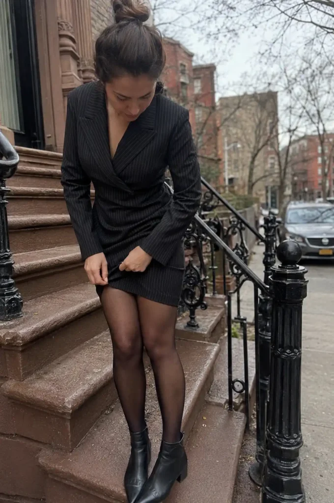 Pinstripe blazer dress