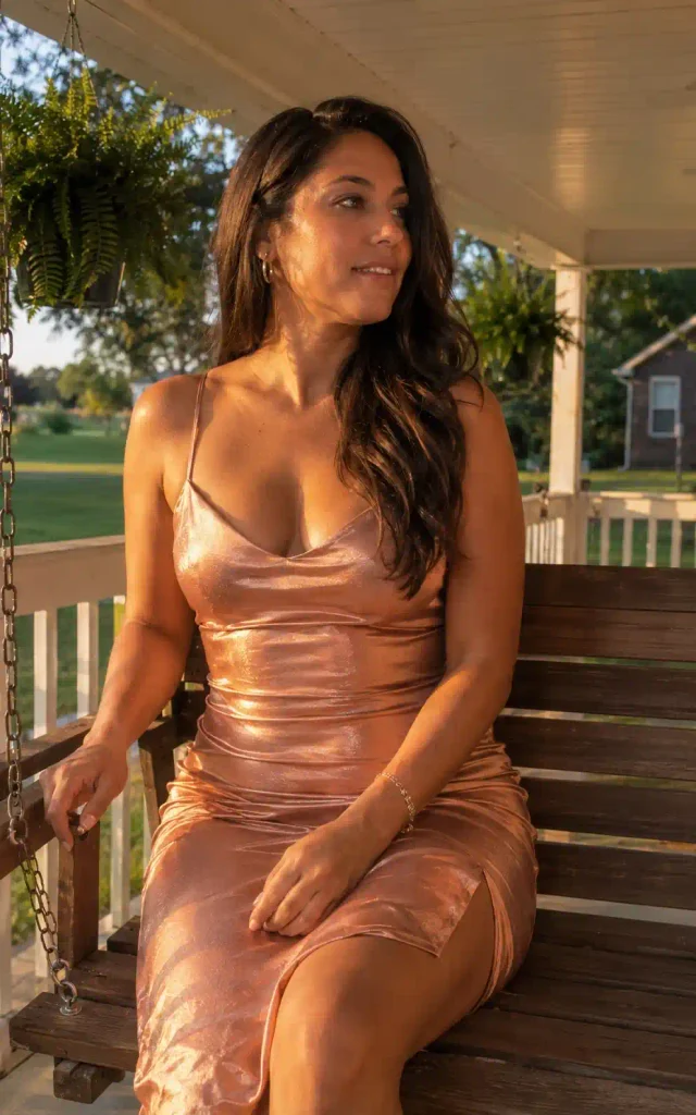 Rose gold slip dress