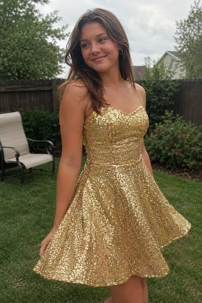 Sequin fit-and-flare