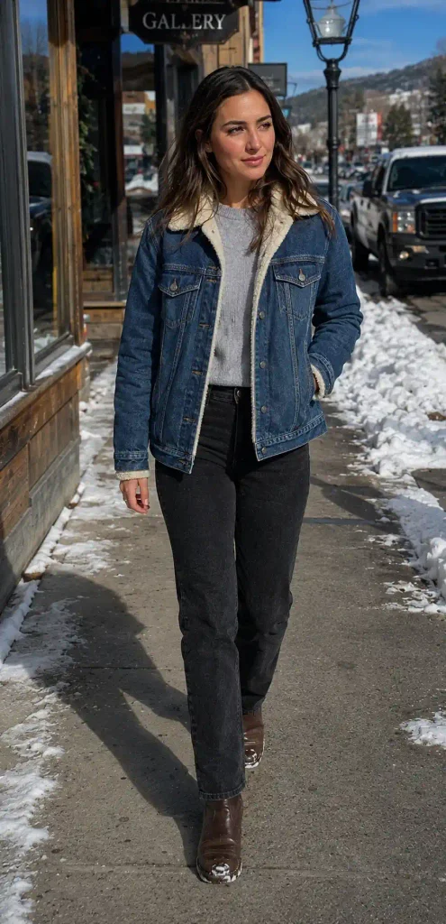 Shearling-lined denim jacket