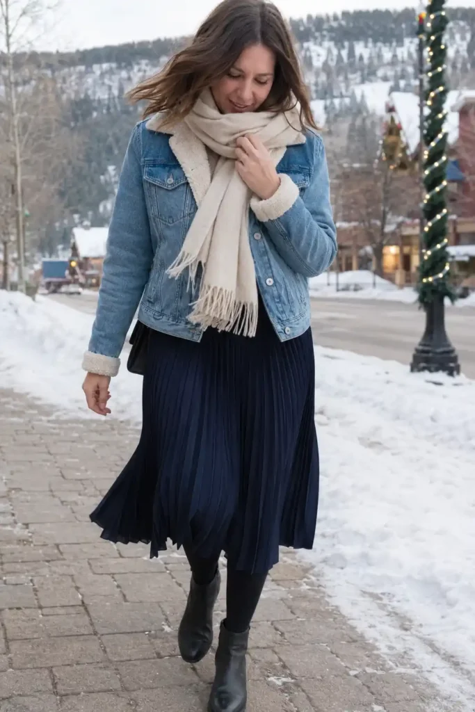 Sherpa-lined denim