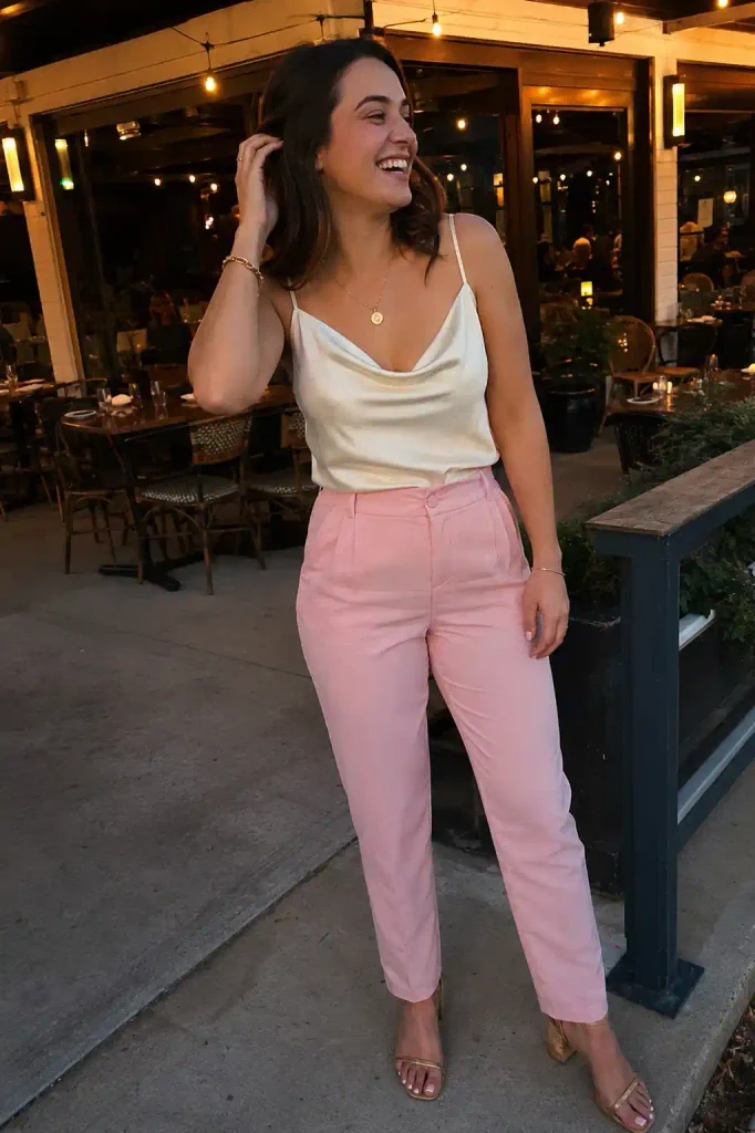 Silk camisole for evening wear