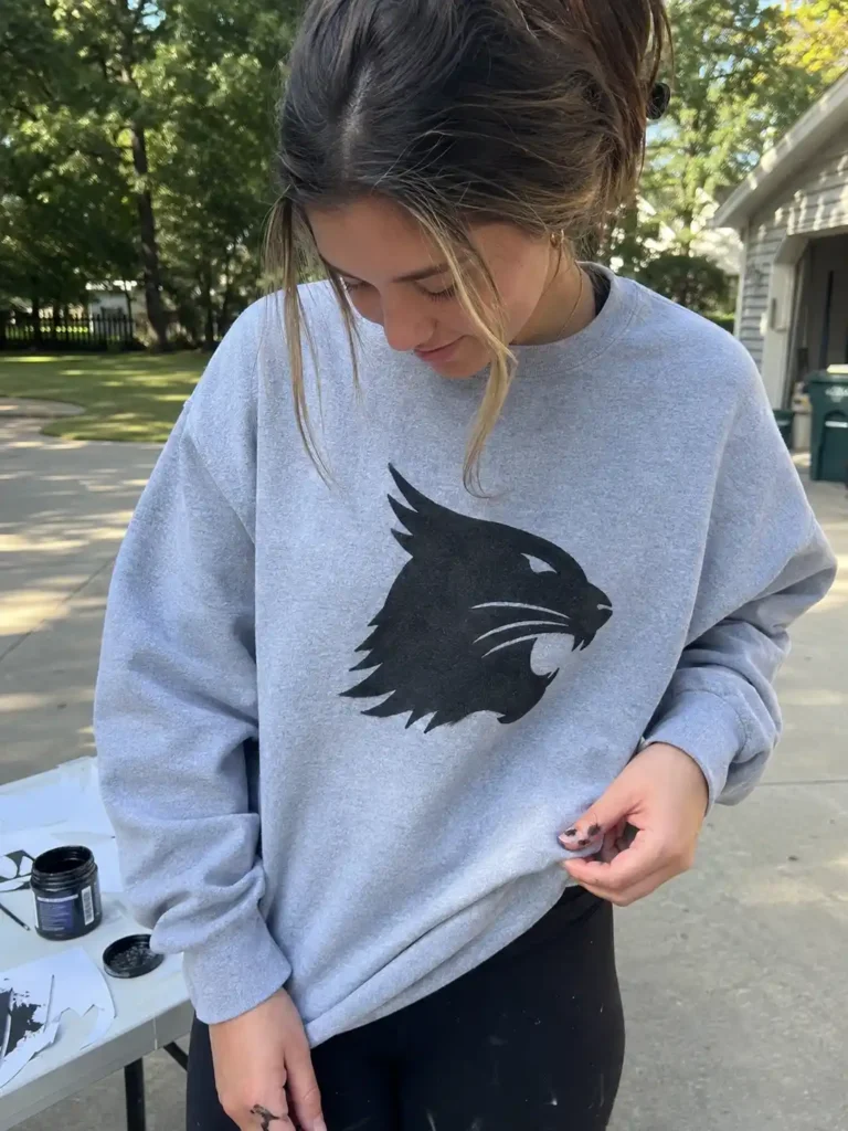 Stenciled mascot silhouette