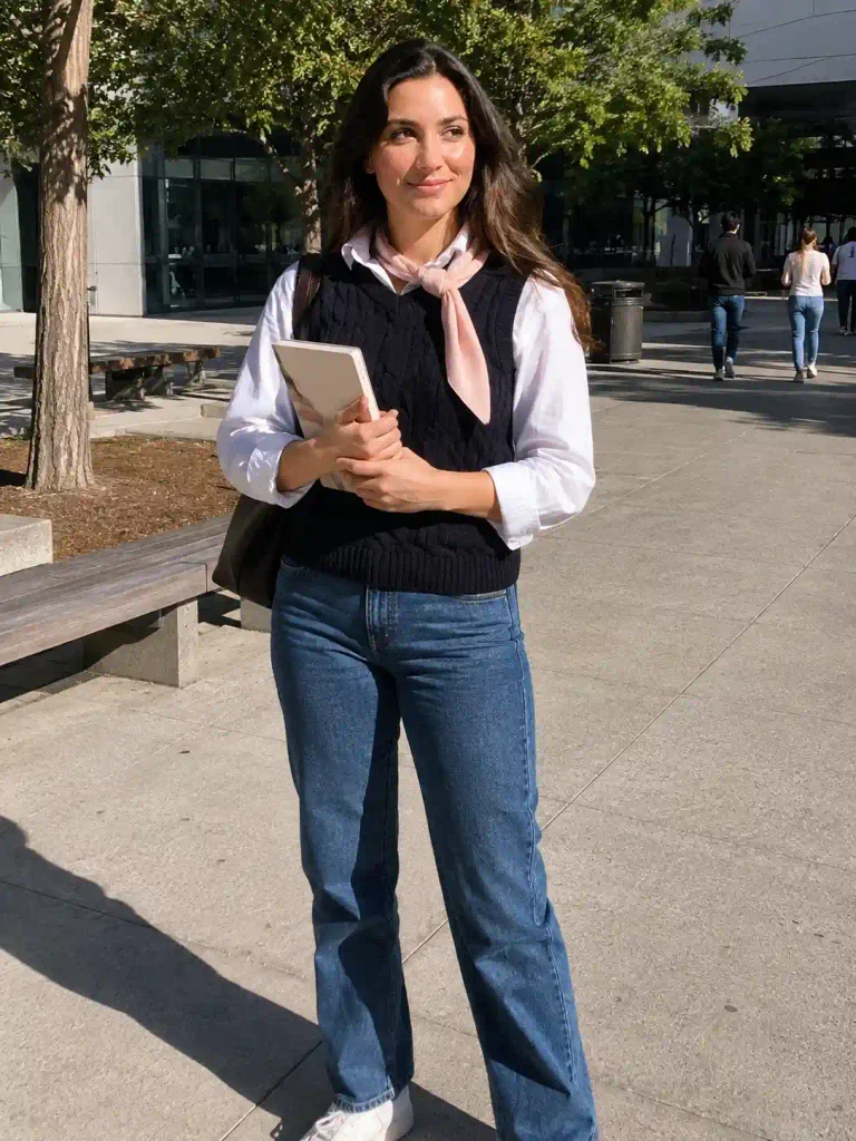 Sweater vest over