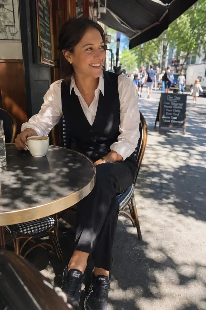 Vest layered over