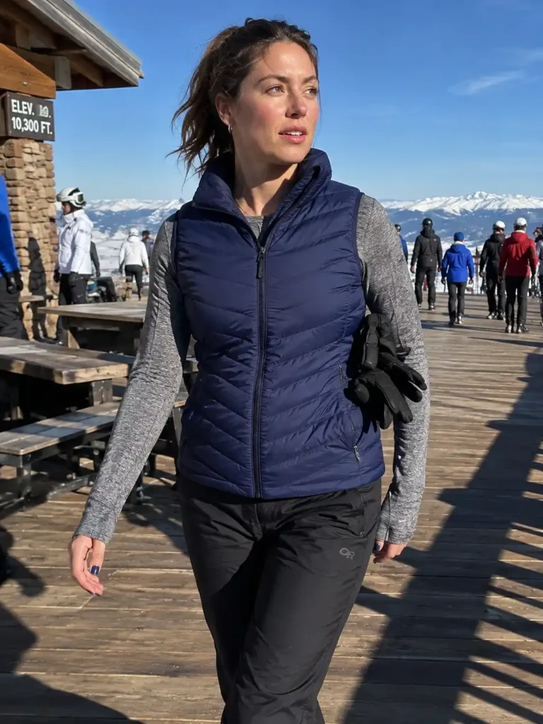 Vest layered over