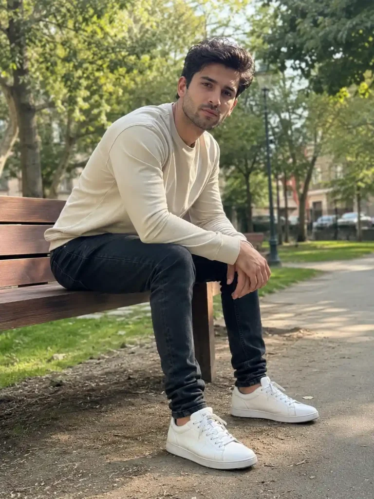 White leather sneakers