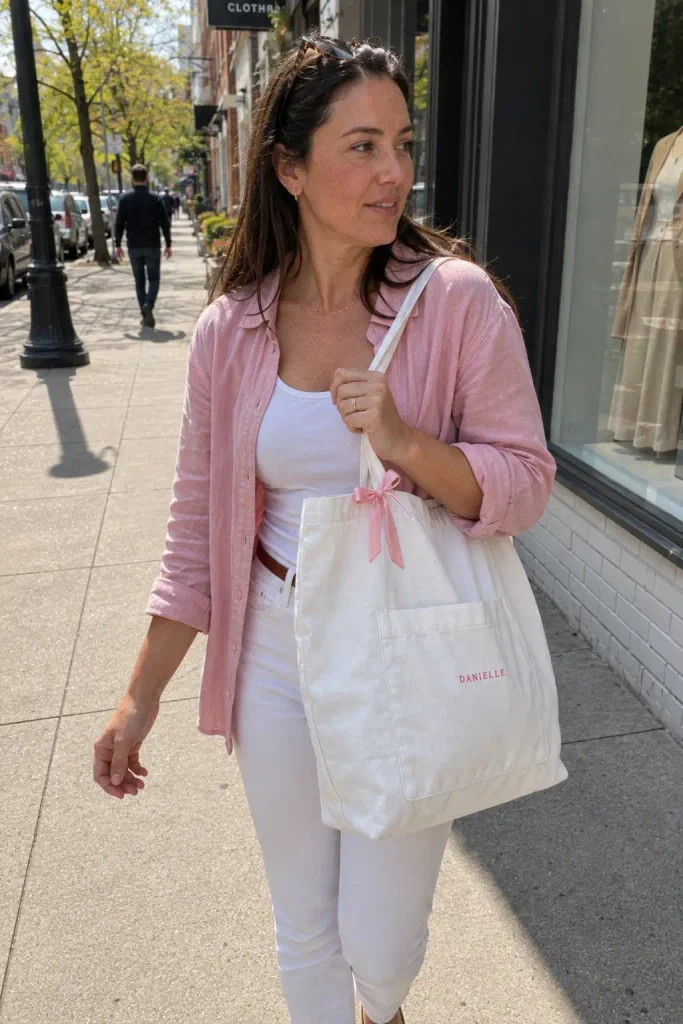 White tote bag with