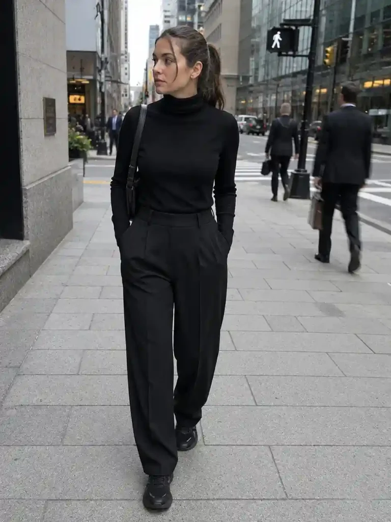 Wide-leg tailored trousers