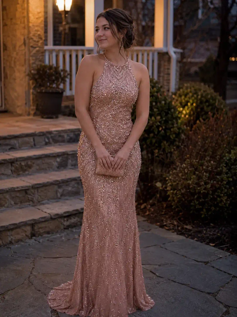 fully embellished rose gold