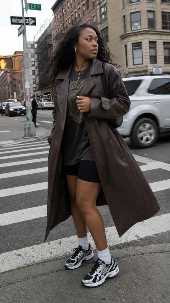 leather trench
