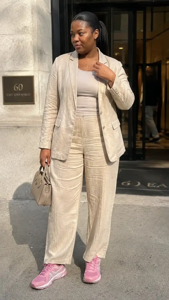 monochrome beige set with