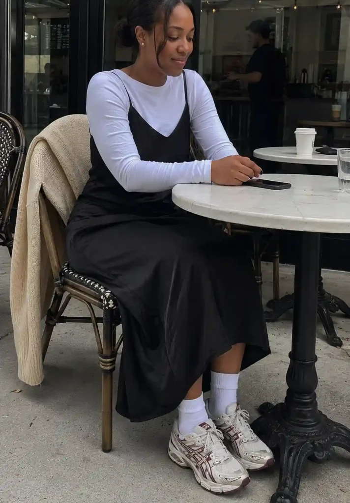 slip dress layered