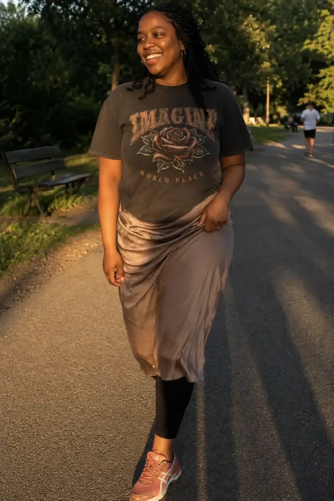 slip skirt over leggings with
