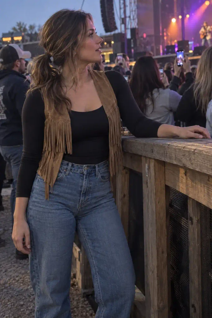A fringe vest with a