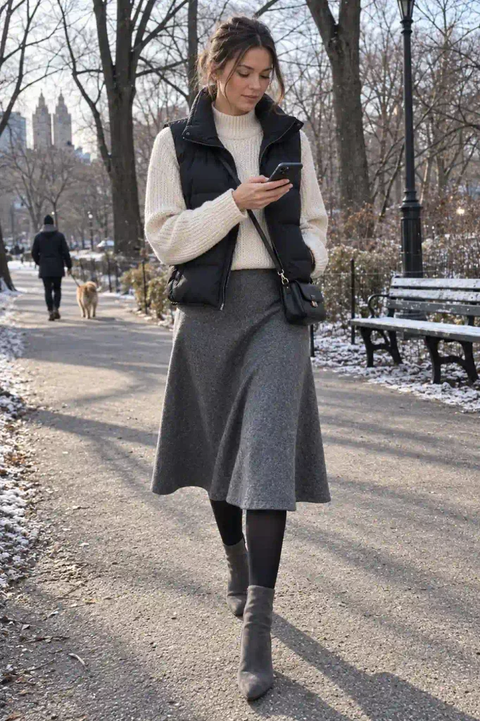 A-line midi skirt
