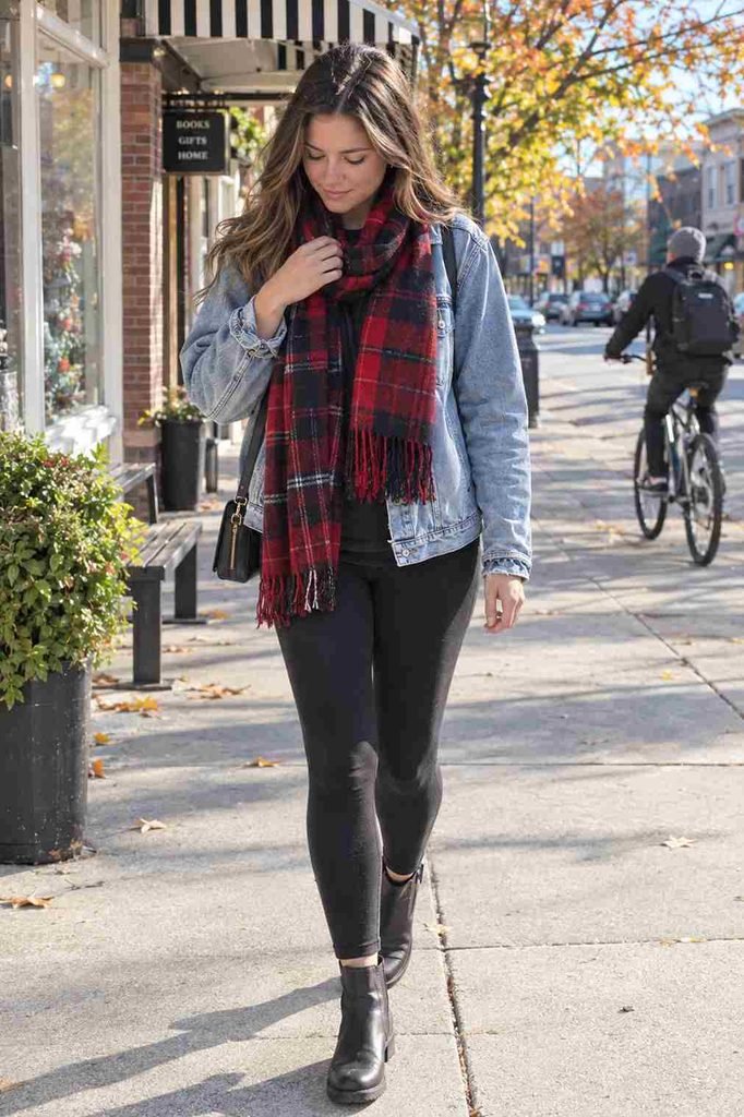 A plaid scarf