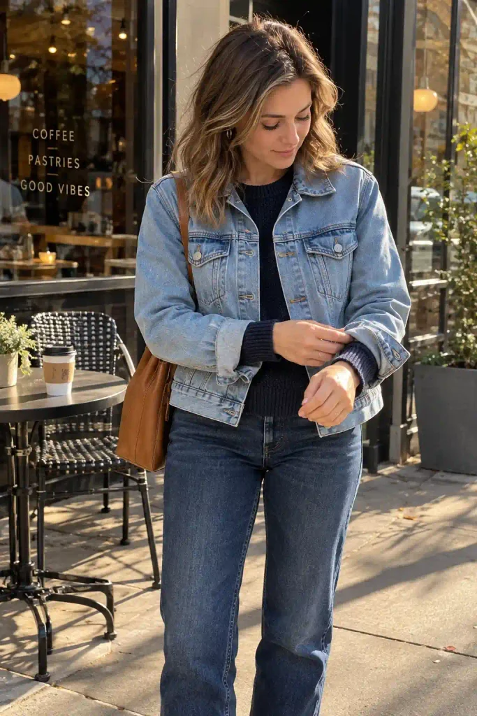 Add a denim jacket, but only if your jeans are a different wash
