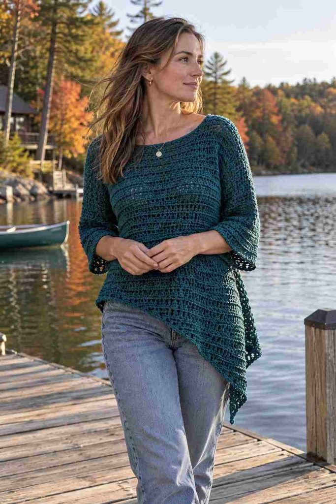 Asymmetrical hem top