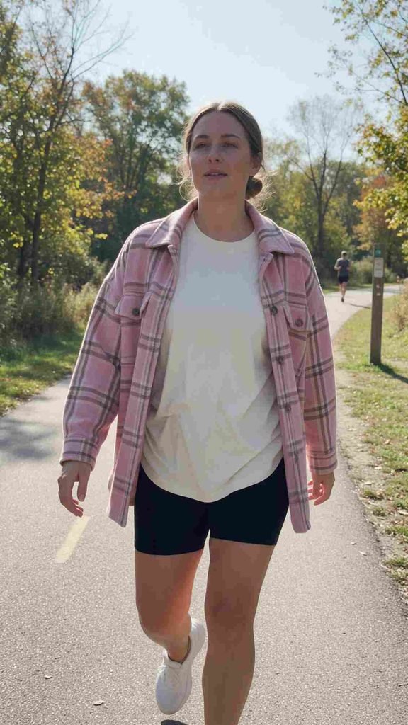 Bike shorts and an oversized tee