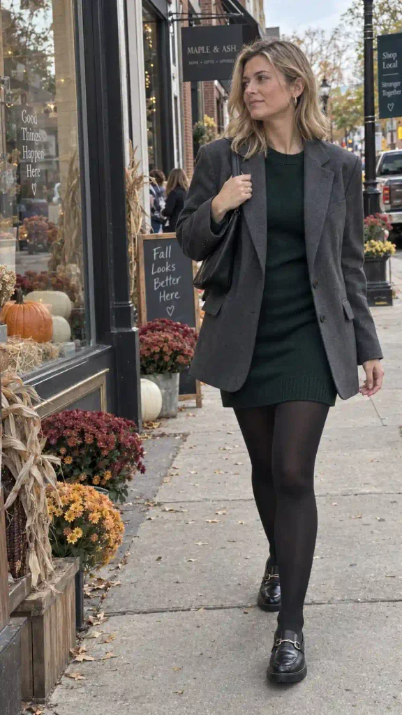 Blazer over a knit