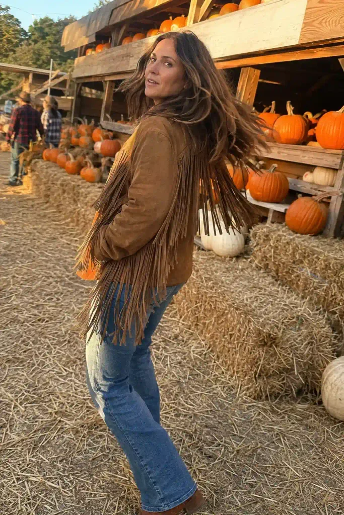 Boho fringe jacket with jeans