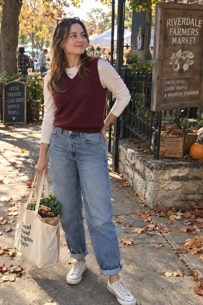 Boyfriend jeans with a fitted