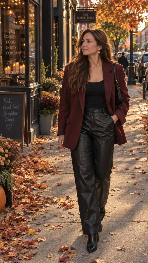 Burgundy blazer,