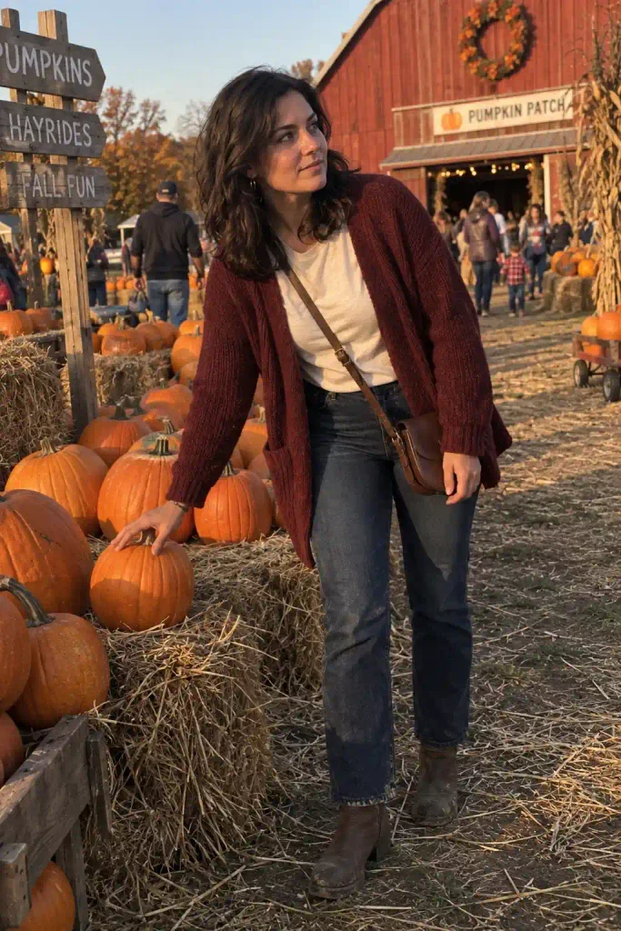 Burgundy cardigan with