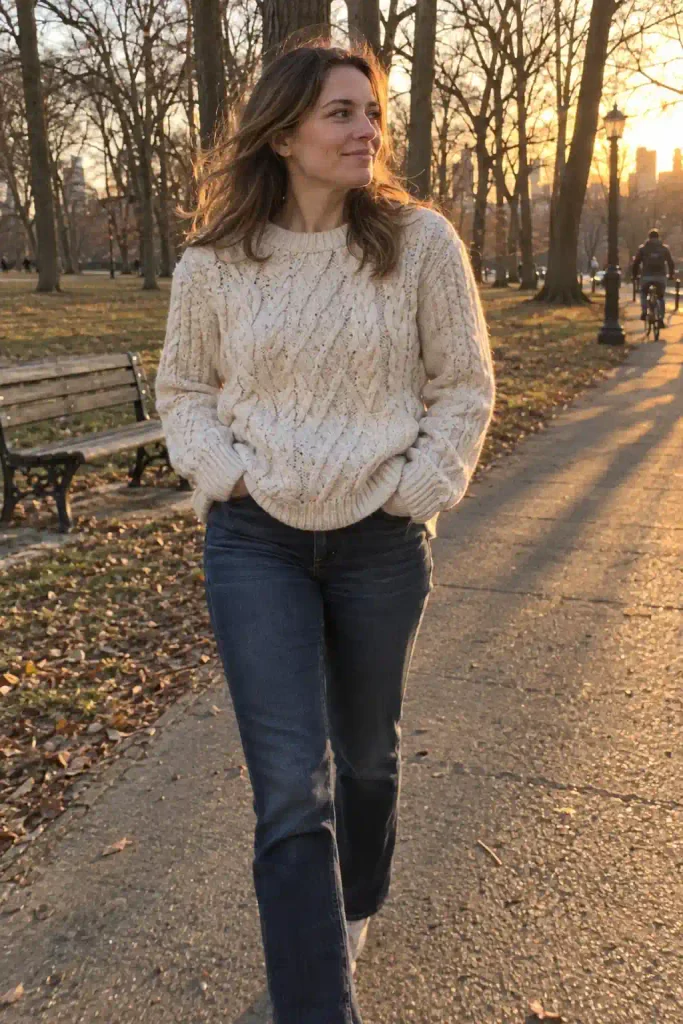 Cable knit sweater with