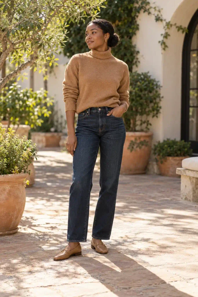 Camel turtleneck