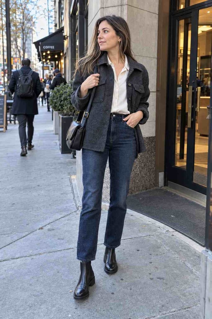 Charcoal wool shacket