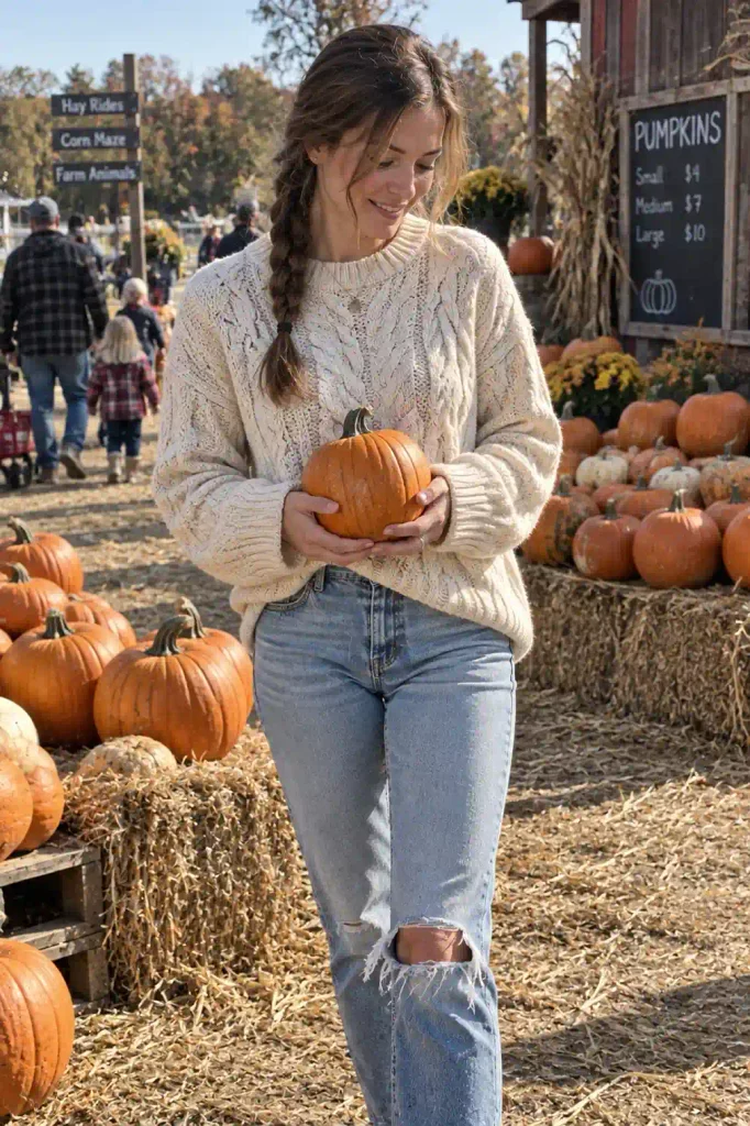 Chunky cable sweater