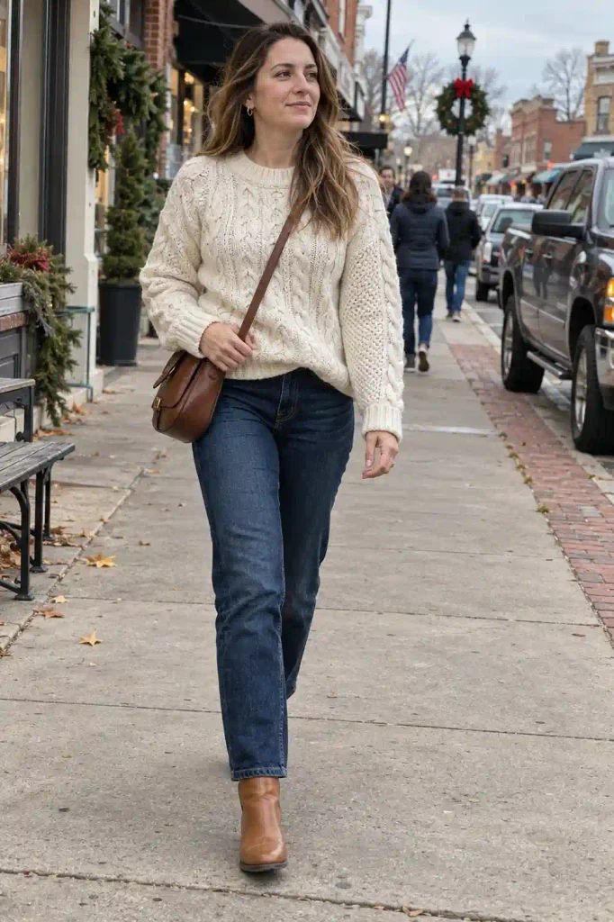 Chunky cream cable-knit