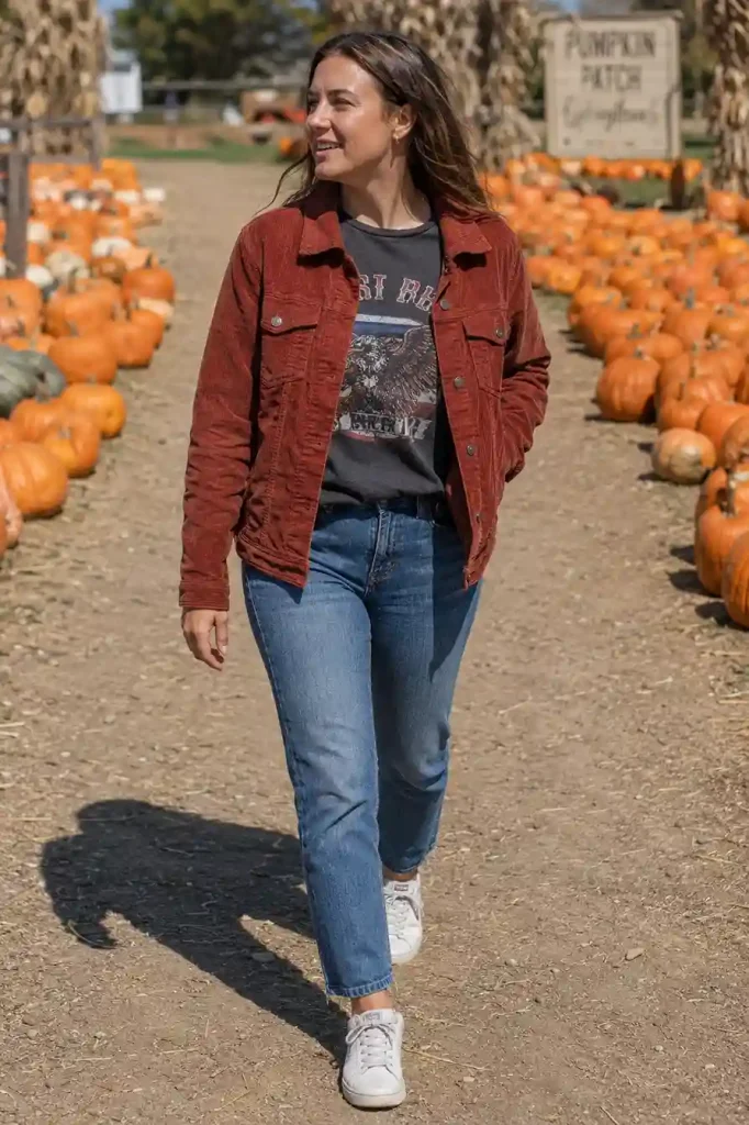 Corduroy jacket over