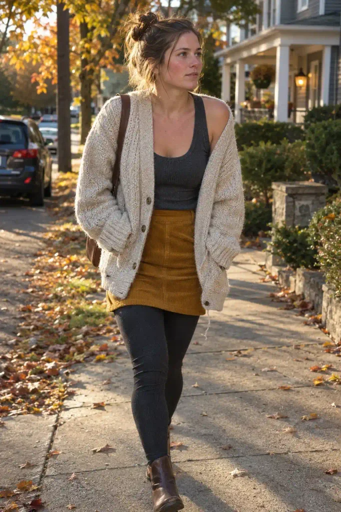 Corduroy mini skirt