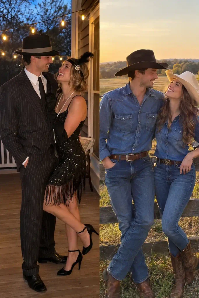 Cowgirl and cowboy