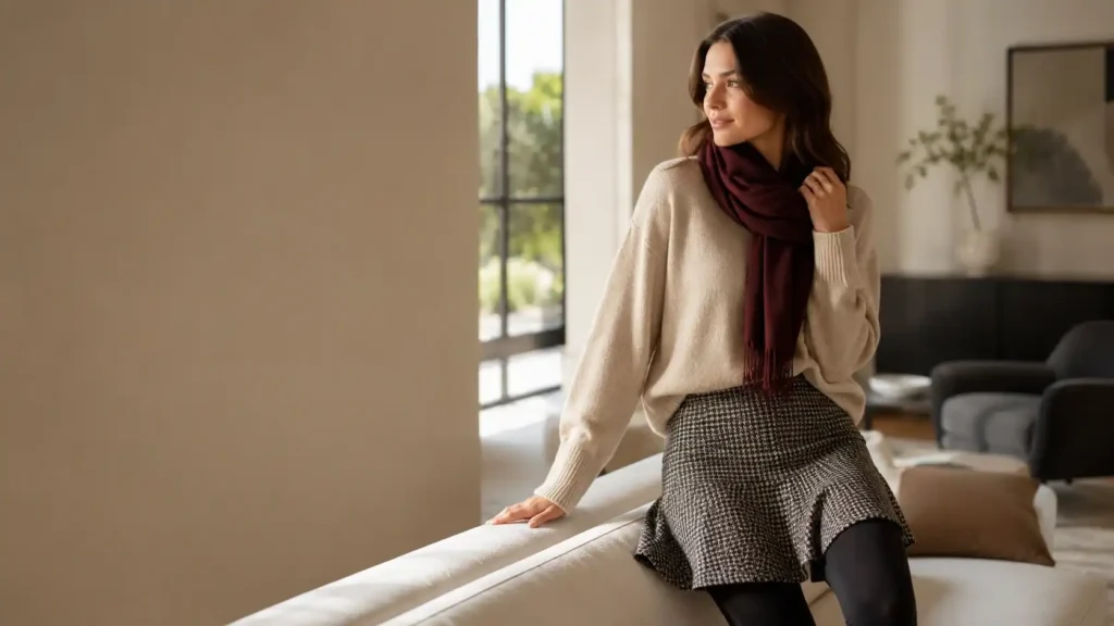 Cozy skirt and leggings outfits