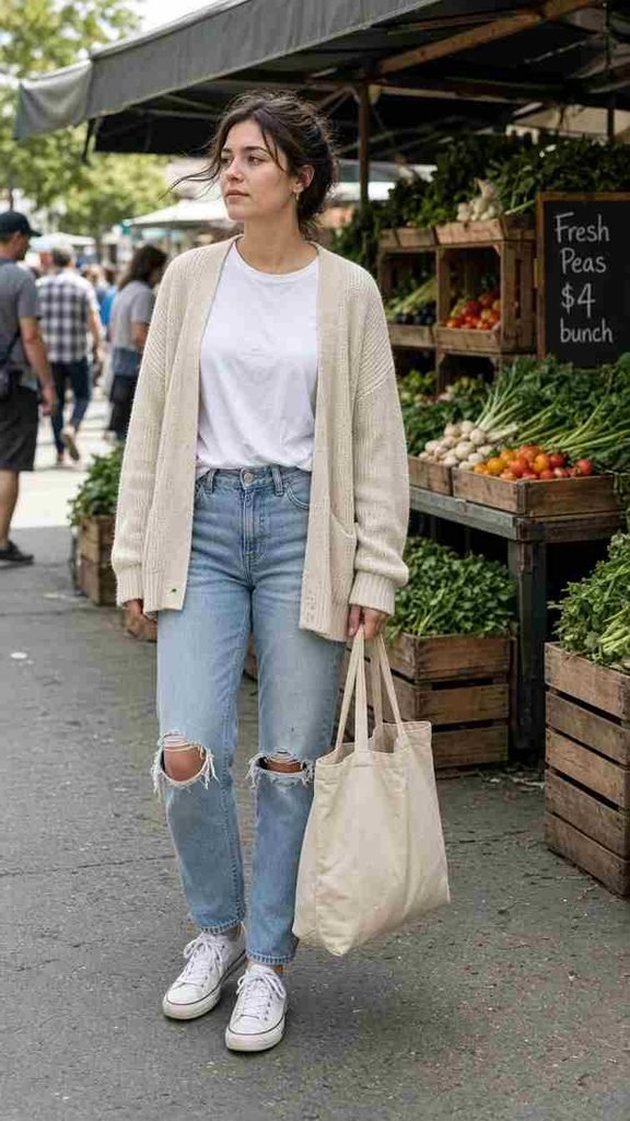 Cream cardigan