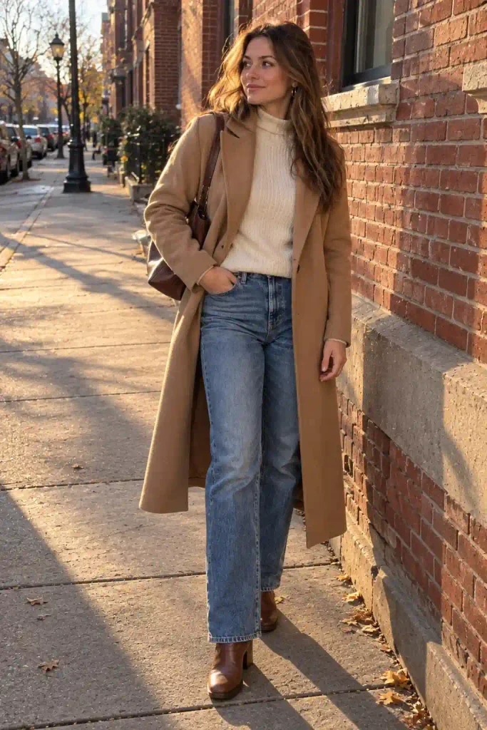 Cream sweater with straight
