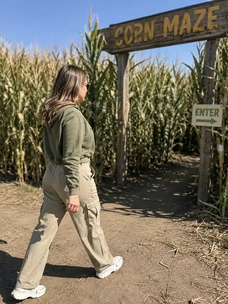 Cropped hoodie with cargo pants