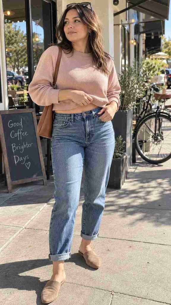 Cuffed mom jeans