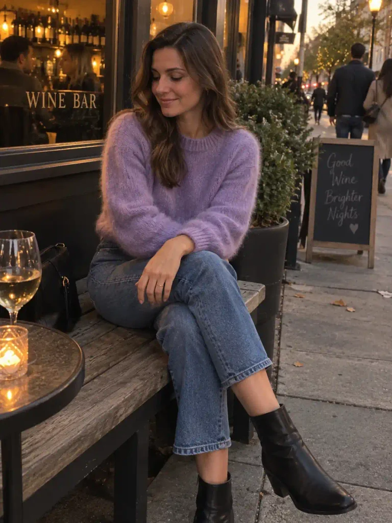 Dark jeans with a