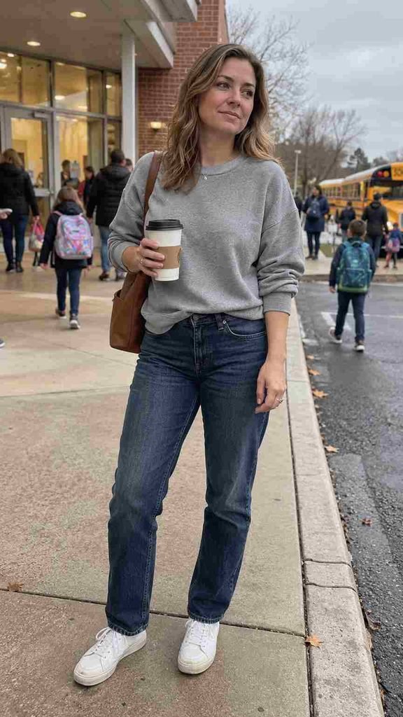 Dark wash mom