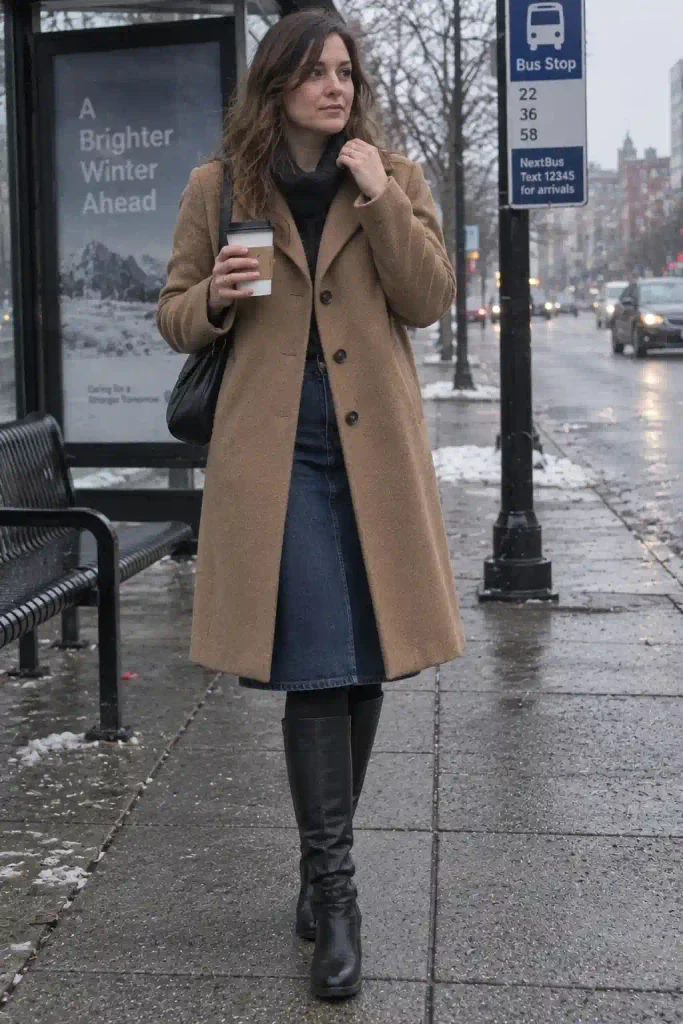 Dark wash skirt