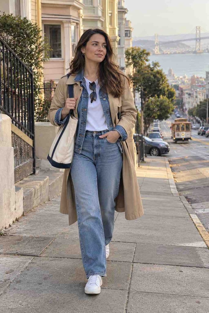 Denim jacket under