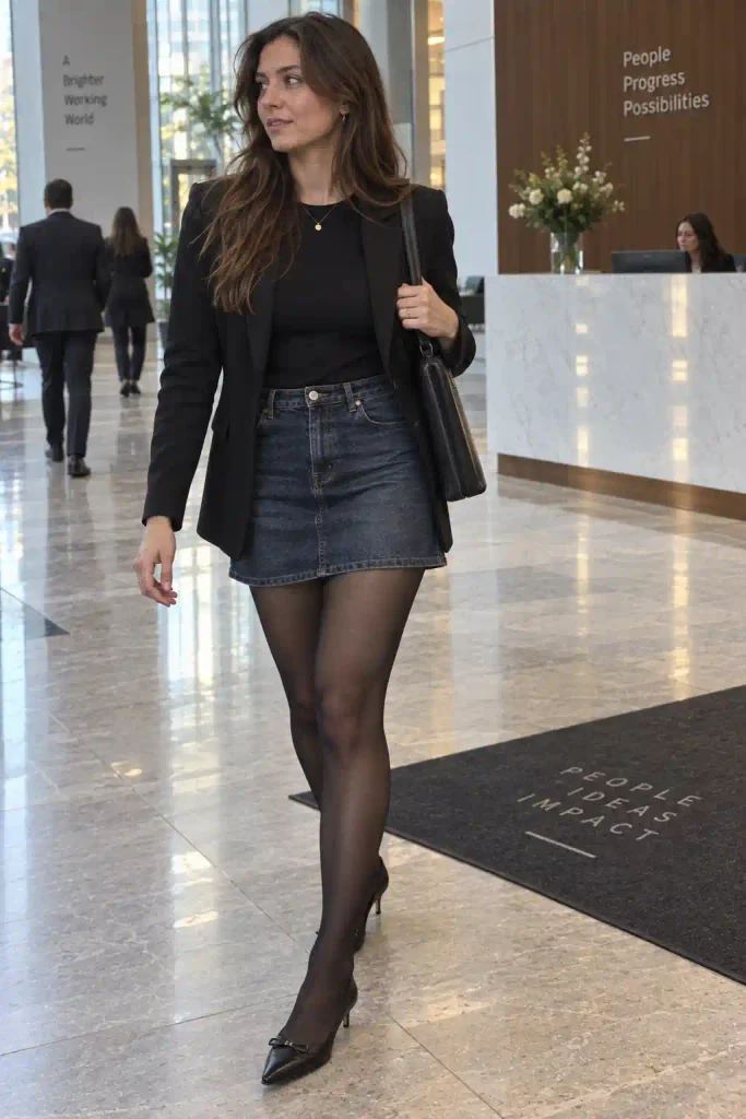 Denim mini skirt